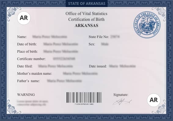 arkansas birth certificate